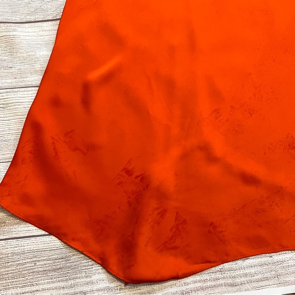 EXPRESS Satin Cowl Neck Asymmetrical Hem Maxi Slip Dress - Picture 11 of 16